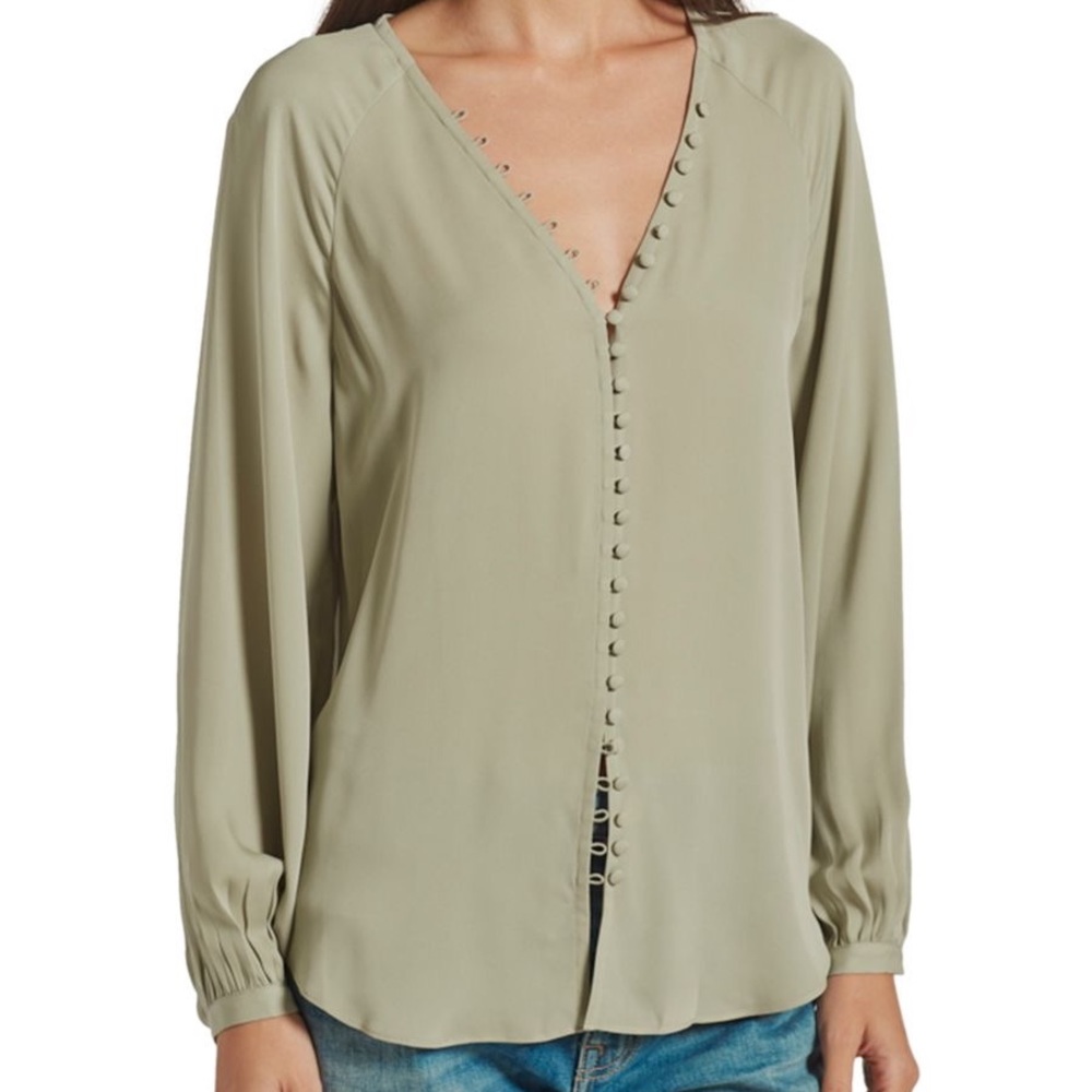 Joie Shariana Silk Blouse in Faded Cactus